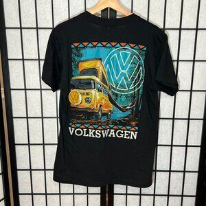 Volkswagen Official T-Shirt VW Van Bus Outdoor Themed Men Size L Black Shirt